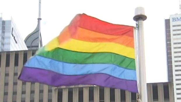 Rainbow flags  raised