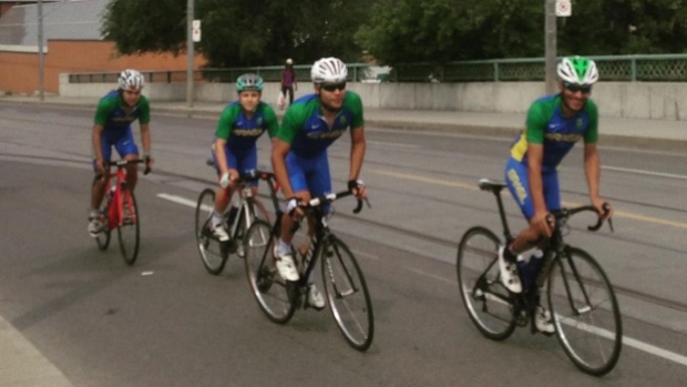Brazilian cycling team off Don Valley