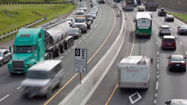 HOV lanes open up to vehicles with 2 occupants