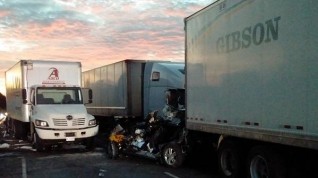 crash involving 20 vehicles near Ajax