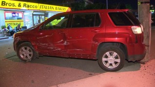 SUV smashes into Commisso Brothers patio2