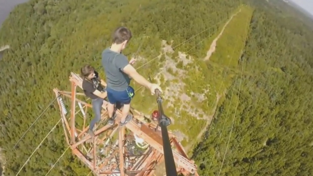 teens post power line climbing video