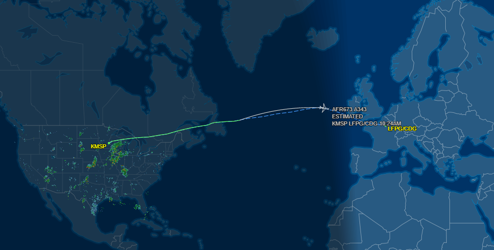 Air France 673 route