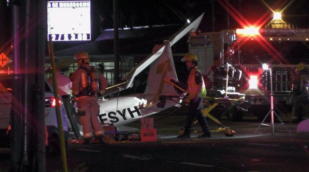 plane crashes onto Peterborough street