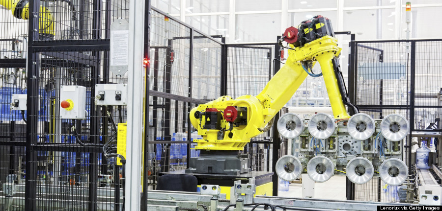 machine for packing of plastic bottles close up